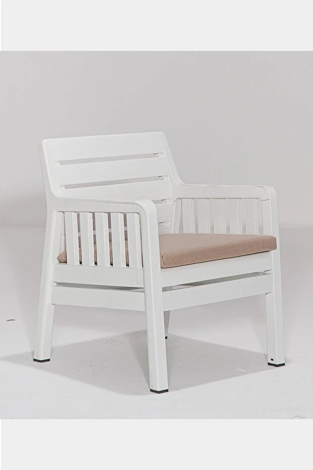 Home 1+ 1 S 2 Kişilik Minderli Bahçe Balkon Oturma Takımı -beyaz